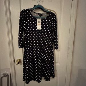 Nina Leonard Polka Dot dress